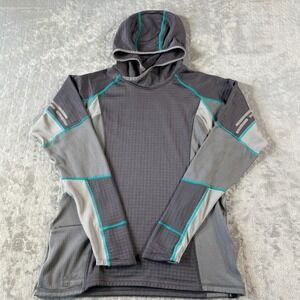Cabela's Gray and Teal Long Sleeve Hoodie